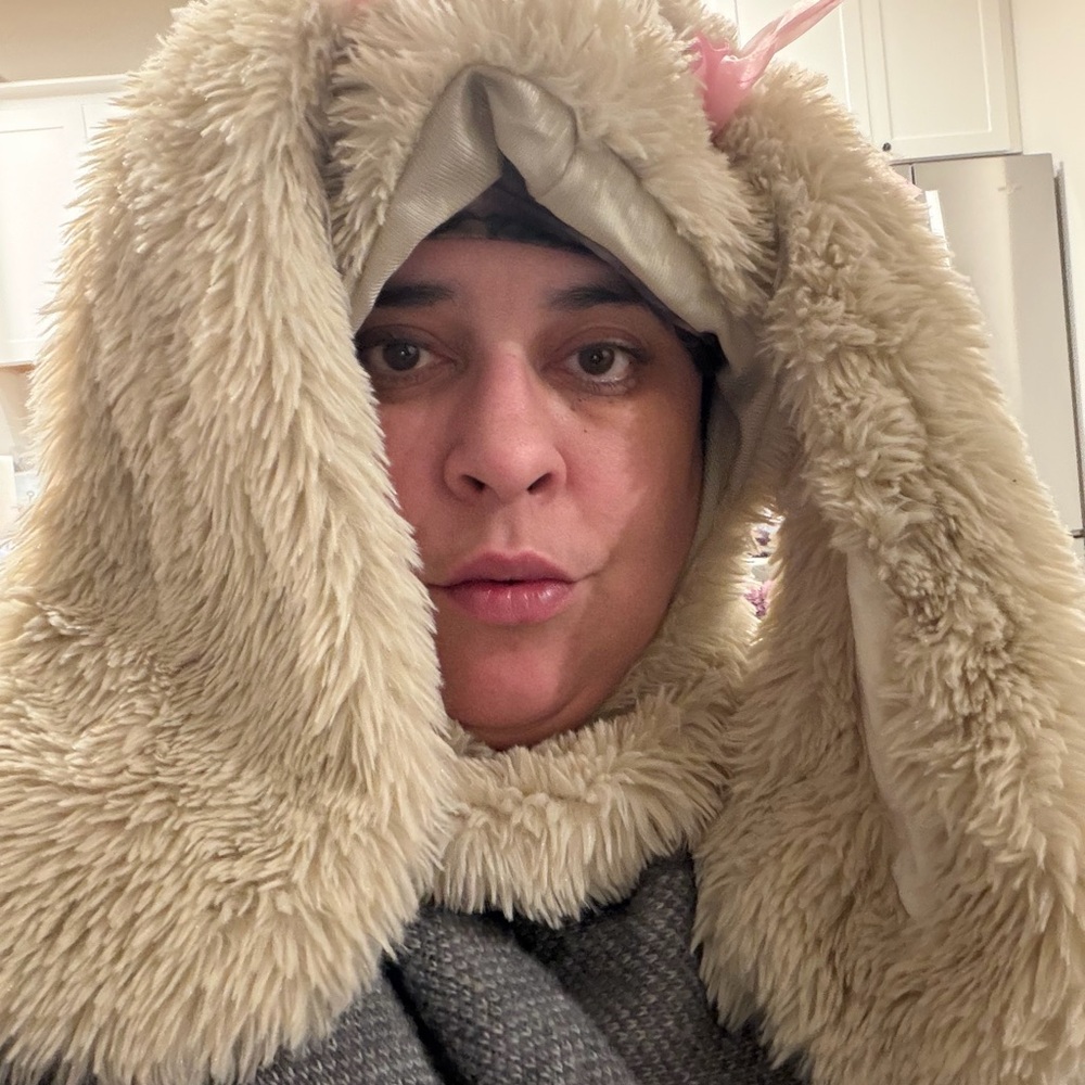 Plush Faux Fur Hooded Ear bunny ears hood